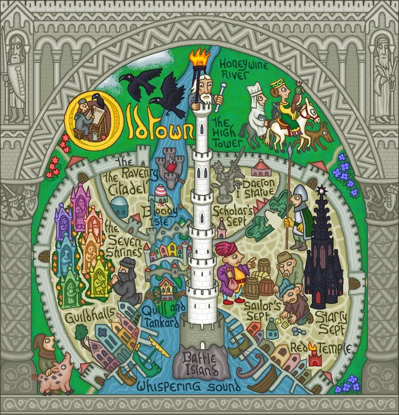 Illustration for article titled Here there be White Walkers in stylized Game of Thrones maps